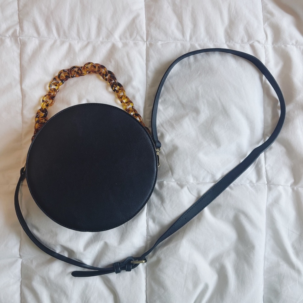 Anthropologie Chained Circle Crossbody Bag in Black